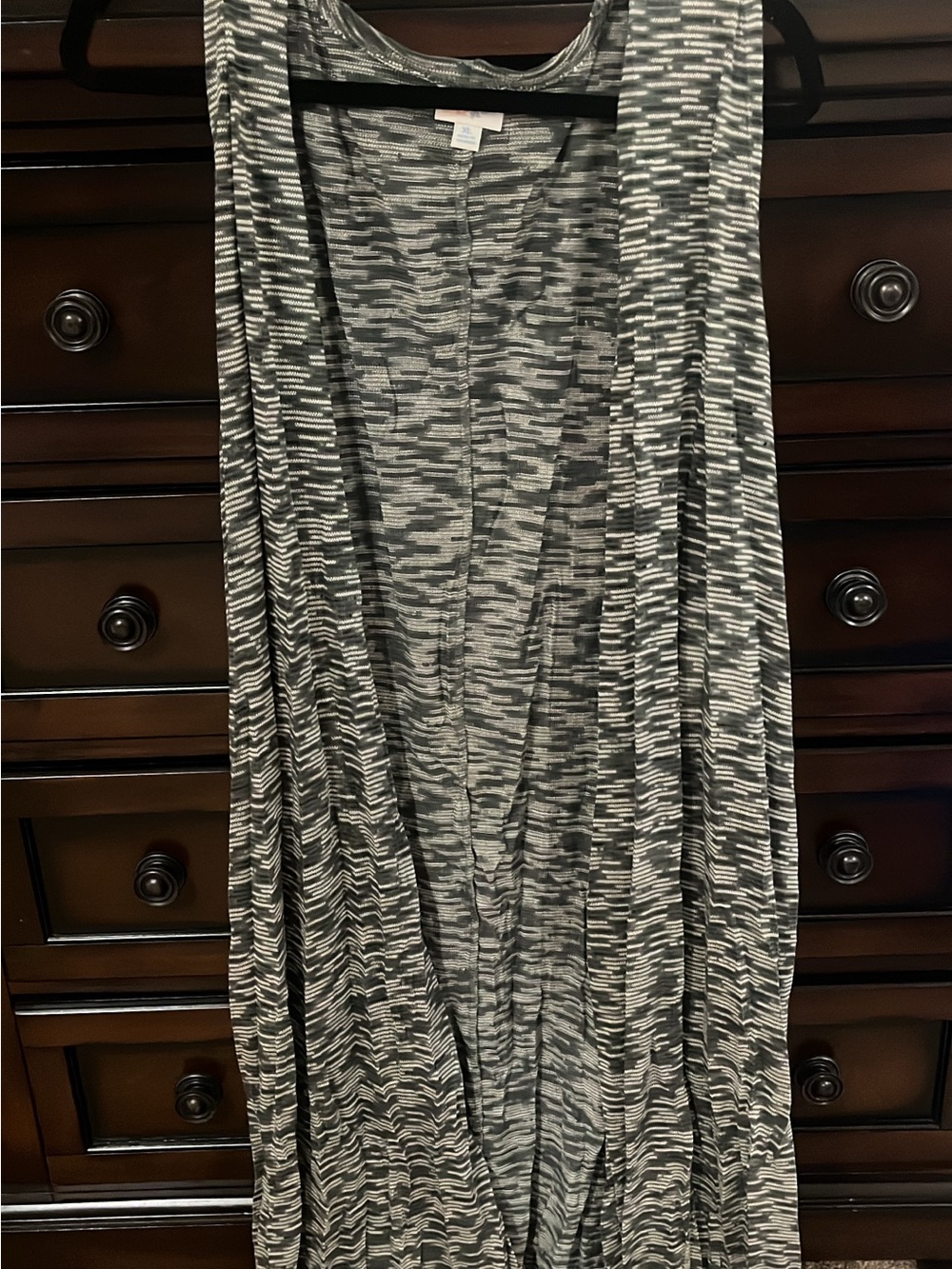 Grey Patterned Women's Duster Vest